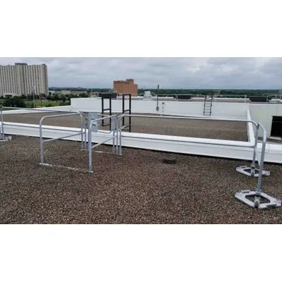GARLOCK SAFETY SYSTEMS Fixed Ladder Guardrail System: 5 ft x 42 in, 20 in Mid-Rail Ht - Guardrail Components for Ladder Entry