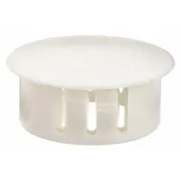 This white nylon locking hole plug seals unused openings in panels or enclosures, preventing dust, debris, and moisture ingress. Designed for a 0.88 in hole diameter and 0.13 in panel thickness, with a 1.02 in head diameter. Suitable for electrical cabinets, machinery, and industrial equipment requiring a finished appearance and protection