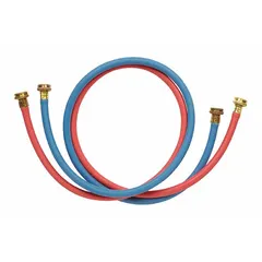 This fill hose connects a washing machine or dryer to the water supply. It serves as a direct replacement part for restoring water flow in laundry equipment.