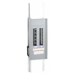 This 400 A convertible main-lug panelboard interior accepts QHB, QOB, and QOB-VH circuit breakers. It features an aluminum bus and measures 45 in height by 10 7/16 in width. Suitable for use in commercial and industrial power distribution systems requiring branch-circuit protection.