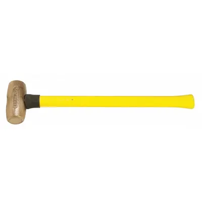 AMERICAN Bronze Mallet: Fiberglass Handle, Textured Grip, 5 lb Head Wt, 2 in Dia - Bronze Mallets