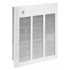 This large recessed electric wall heater from Dayton operates on 208/240V AC single-phase, delivering 2000W or 4000W of heat. It features a white grille and is non-programmable. Suitable for primary or supplemental heating in commercial and industrial spaces, the unit installs flush to save floor space.