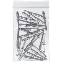 This single-zip reclosable poly bag measures 3 inches wide by 5 inches long with a 2 mil thickness. It is supplied in a flat pack of 1,000 bags without a hang hole. Suitable for packaging, organizing, and protecting small parts, hardware, or samples in industrial, warehouse, and manufacturing settings
