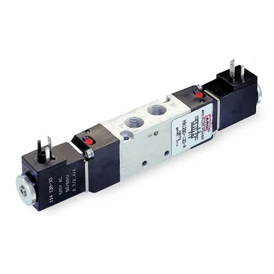 ARO Solenoid Air Control Valve: Sierra 18, Four-Way / Three-Position, 120V AC - ARO Sierra Series Solenoid-Operated Inline Air Control Valves
