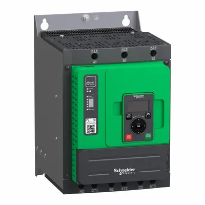SCHNEIDER Soft Start: 208-690V AC, 110 A Output Current, No Bypass, IP20, 60/50 Hz - Schneider Altistart ATS 48