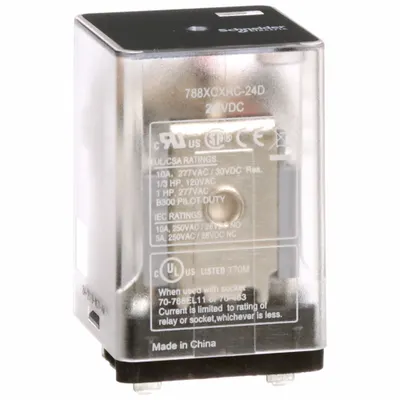 SCHNEIDER General Purpose Relay: Socket Mounted, 10 A Current Rating, 24V DC, 3PDT - Socket-Mounted Relays