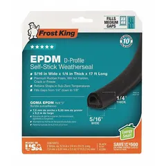 This weatherstrip tubing seals gaps around doors and windows to reduce drafts and energy loss. It features a neoprene flange and a cellular rubber insert for flexible compression. Dimensions: 17 ft length, 5/16 in width, 1 in height.