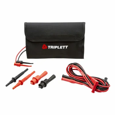 TRIPLETT Test Lead Kit: CAT III 1000V, Std Probe, 1,000 V Max Volt, 10 A Max Current - Test Lead Kits