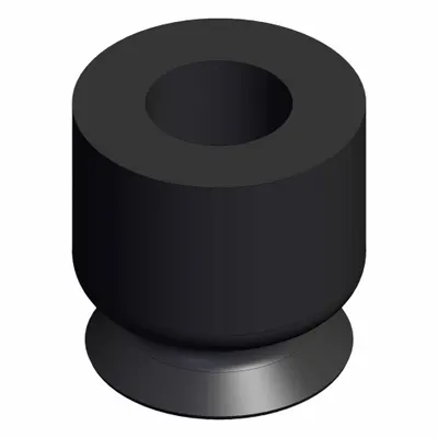 SMC Flat Pad: Flat, w/o Adapter, 3.5 mm Pad Dia, Silicone, Black, 40, 4 mm Pad Ht - Flat Type Automotive & Industrial Vacuum Pads