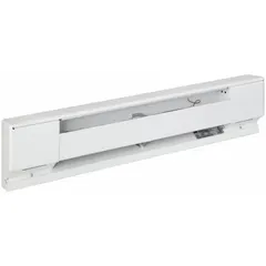 Residential-grade electric baseboard heater with conventional white housing. Operates at 208/240V AC and delivers 376W/500W output. Thermostat not included. Suitable for supplemental or primary heating in rooms such as bedrooms, living areas, or small offices.