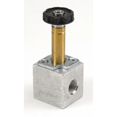 ARO Solenoid Air Control Valve: CAT, Three-Way / Two-Position, 1/4 in Female NPT - ARO CAT Series Solenoid-Operated Inline Air Control Valves