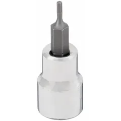 This hex bit socket features a fixed insert design with a 1/16 in hex tip and an overall length of 1-3/4 in. It is used for driving hex-head fasteners in applications such as precision assembly, automotive repair, and general maintenance.