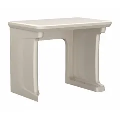 This floor-mount desk from the Endurance series is constructed of polyethylene in a stone gray finish. It measures 36 inches wide, 24 inches deep, and 29 inches high. Suitable for use in industrial offices, control rooms, and maintenance areas where a durable, easy-to-clean work surface is required.