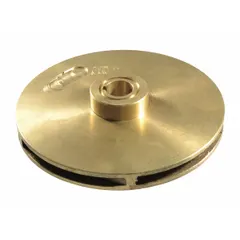 Closed-design impeller made of bronze, compatible with Dayton straight centrifugal pumps including model 12A079A. Used in fluid handling applications for water or light chemical transfer.