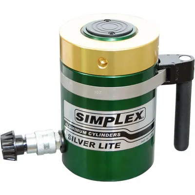 SIMPLEX Lock Nut Hydraulic Ram: 50 ton Nominal Capacity, 6 in Nominal Stroke Lg - Lightweight Lock Nut Rams