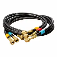 FIELDPIECE Hose Set: 5 ft Lg, 45° Angle, Black, Rubber, 3 Hoses, No Valve Termination (MPN HR3)