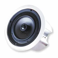 Indoor ceiling-mount speaker system. Two-way design with 8 ohm impedance. Powered unit for self-amplified operation. Overall width 9 1/2 inches. Sold as a pair. Suitable for paging, background music, and public address installations.