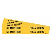 Pipe Marker: Steam Return, Yellow, Black, Fits 3/4 to 2 3/8 in Pipe O.D., 4 Pipe Markers, 5 PK (MPN 7271-4-PK)