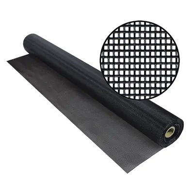 PHIFER Replacement Screen: Polyester, Black, 17 x 13 Mesh Size, 4 ft Wd, 50 ft Lg - Polyester Door and Window Screen