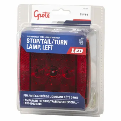 GROTE 51972-5 Red LED Stop Light, Square, Stud Mount, FMVSS 108 - Stop Lights