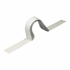 Adhesive-backed carrying handle for attaching to boxes, cartons, and containers. Provides a secure grip for lifting and carrying loads up to 10 lb per handle. Tape width is 1 inch, total handle length is 9 inches. Supplied in a 40-pack for multiple applications in packaging and shipping.