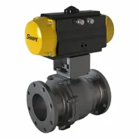 SHARPE Pneumatically Actuated Two-Way Ball Valve: 2 1/2 in Size, Carbon Steel, Flange x Flange (MPN 4350034020)