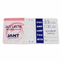 ACCUTEST Urine Drug Test Kit: 25 Tests, AMP/BAR/BZO/COC/MET/MTD/OPI/PCP/THC, No Reagants Required (MPN DS74AC425)