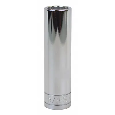 SK PROFESSIONAL TOOLS Socket: SAE, 1/2 in Drive Size, 5/8 in Socket Size, 12-Point, Deep - 1/2" Drive Hand Sockets