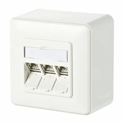 METZ CONNECT Wall Outlet: AP, GD-Zn (Zinc Die-Cast), IDC Connection x RJ45 - Voice & Data Housings, Panels & Connector Components