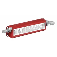 Standard emergency ballast for fluorescent lamps. Operates on 120 to 277V AC input and supports one lamp up to 42W. Provides emergency lighting during power failure for egress path illumination in commercial and industrial settings.