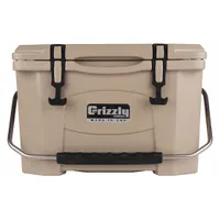 GRIZZLY COOLERS Marine Chest Cooler: Tan, 24 Cans, 20 qt Cooler Capacity, 4 day Ice Retention (MPN 4400007)