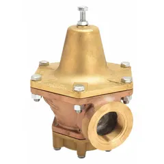 Bronze steam pressure regulator with FNPTF x FNPTF connections and 1 1/4 in inlet. Designed to reduce and stabilize downstream pressure in steam piping systems for process heating, sterilization, and building steam distribution.