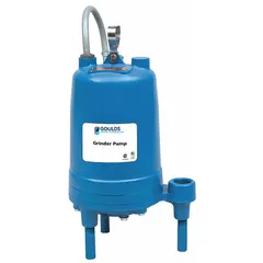This general purpose sewage grinder pump is designed for residential and light commercial wastewater applications. It grinds solids into a fine slurry for pumping through small-diameter discharge lines. Features a 2 hp motor, 240V AC, 41 gpm flow at 10' of head, 1 1/4 in FNPT discharge, 15 A current, and piggyback tether float switch for automatic operation.