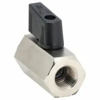 APPROVED VENDOR Manual Two-Way Ball Valve: 1/4 in, Nickel-Plated Brass, Straight, FNPT x FNPT (MPN G-CBV-25NL)