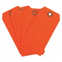 BRADY Shipping Tag: #5, 4 3/4 in Tag Ht, 2 3/8 in Tag Wd, 30 Points, Fluorescent Red, 1,000 PK (MPN 102084)