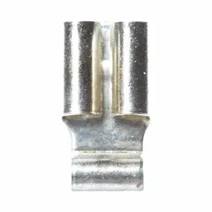 Non-insulated flag disconnect for 22 AWG to 18 AWG wire with 0.25 in x 0.02 in tab size. Provides a reliable electrical connection for quick-disconnect applications in control panels, appliances, and wiring systems where space is limited.