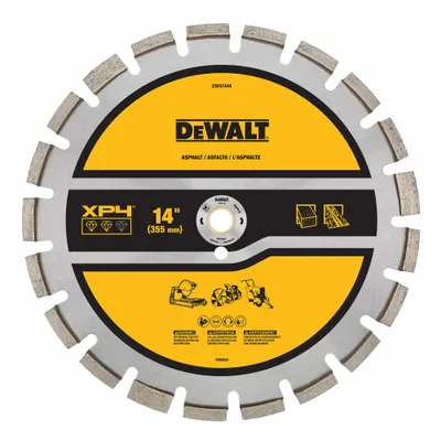DEWALT Diamond Saw Blade: Asphalt, 14 in Blade Dia., 1 in Arbor Size, Wet/Dry - Concrete & Asphalt-Cutting Blades