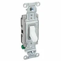 HUBBELL Wall Switch: Toggle Switch, Single Pole, Maintained, White, 120/277V AC, 20 A (MPN CSB120W)