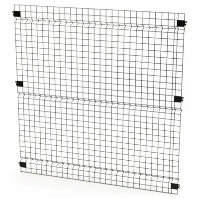 HUSKY RACK Welded Wire Panel: 5 ft H x 5 ft W x 1 1/2 in D, Black, Powder-Coated - Husky Rack & Wire Quick-Assemble Woven-Wire Partition Components