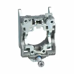 Metal mounting base for 22 mm panel mounting, designed for use with XB4 series pushbuttons and pilot lights. Serves as a mounting adapter for industrial control panels in manufacturing and automation applications.