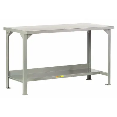 LITTLE GIANT Workbench: Fixed Ht, Steel, 48 in x 24 in, 5,000 lb Overall Load Capacity - Workbenches with Lower Shelves
