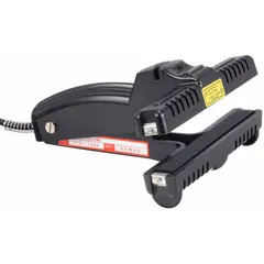 Handheld impulse sealer for sealing plastic bags and films. Maximum seal width of 1/2 inch and maximum seal thickness of 4 mil. Compact and portable for industrial packaging applications.