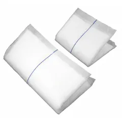 Sterile, latex-free, self-adhering abdominal pad measuring 5 inches wide by 9 inches long. Unitized construction, non-water-resistant, and supplied in a box of 400. Suitable for post-surgical wound care and management of heavy drainage in clinical settings.