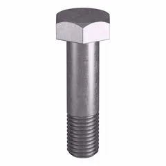 Grade B8 heavy hex bolt with 7/8"-9 thread size, plain finish, and inch system. Meets ASTM A193 material quality standards and ASME B18.2.1 dimensional standards. Supplied in a small pack without a nut. Commonly used in high-temperature and high-pressure industrial applications such as flanged connections, pressure vessels, and valve assemblies.
