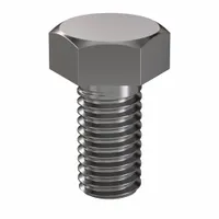 Metric M5 hex head cap screw, 10 mm length, fully threaded, in plain finish. Made from Class 10.9 steel per ISO 898, with dimensions to DIN 933. Supplied in packs of 100. Suitable for general industrial fastening applications requiring high tensile strength