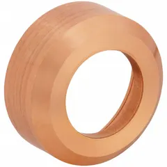 This deflector is a shield cap for Hypertherm Duramax HRT/HRTs/MRT/Lock plasma torch series. Rated for 105 A, it is intended for machine-type automated plasma cutting systems. The deflector protects the nozzle and directs the plasma arc.
