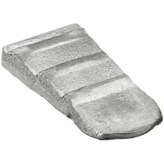 Corrugated steel wedge for securing hammer heads to handles in small hammers with a maximum head weight of 7 oz. Features a 5/16 in top width and 3/16 in maximum thickness. Used in maintenance and assembly applications to prevent head loosening.