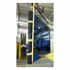 Web sling designed for lifting and handling glass panels and other fragile materials. Constructed with polyester webbing that resists abrasion and UV degradation. Provides a non-marring grip to prevent damage during transport and installation.