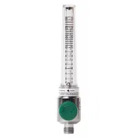 The MAXTEC R306P06 flow meter is designed for measuring and regulating oxygen flow in medical gas systems. It features DISS inlet and outlet connections for secure attachment, a polycarbonate housing, and a green knob. Graduation subdivisions of 1 (2-26) L/min allow precise flow adjustment. Meets CGA standards