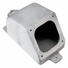 Aluminum back box rated for 100 A with a 1.5 in dead end hub in straight configuration. Used as an industrial enclosure for housing electrical connections and components in junction or pull-box applications.